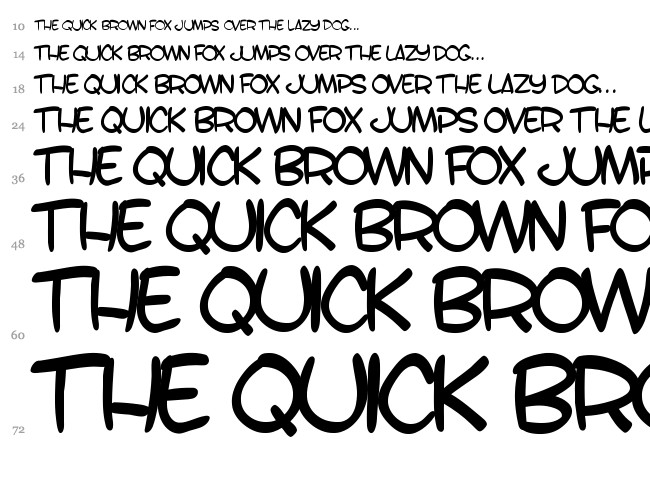 SF Toontime font waterfall